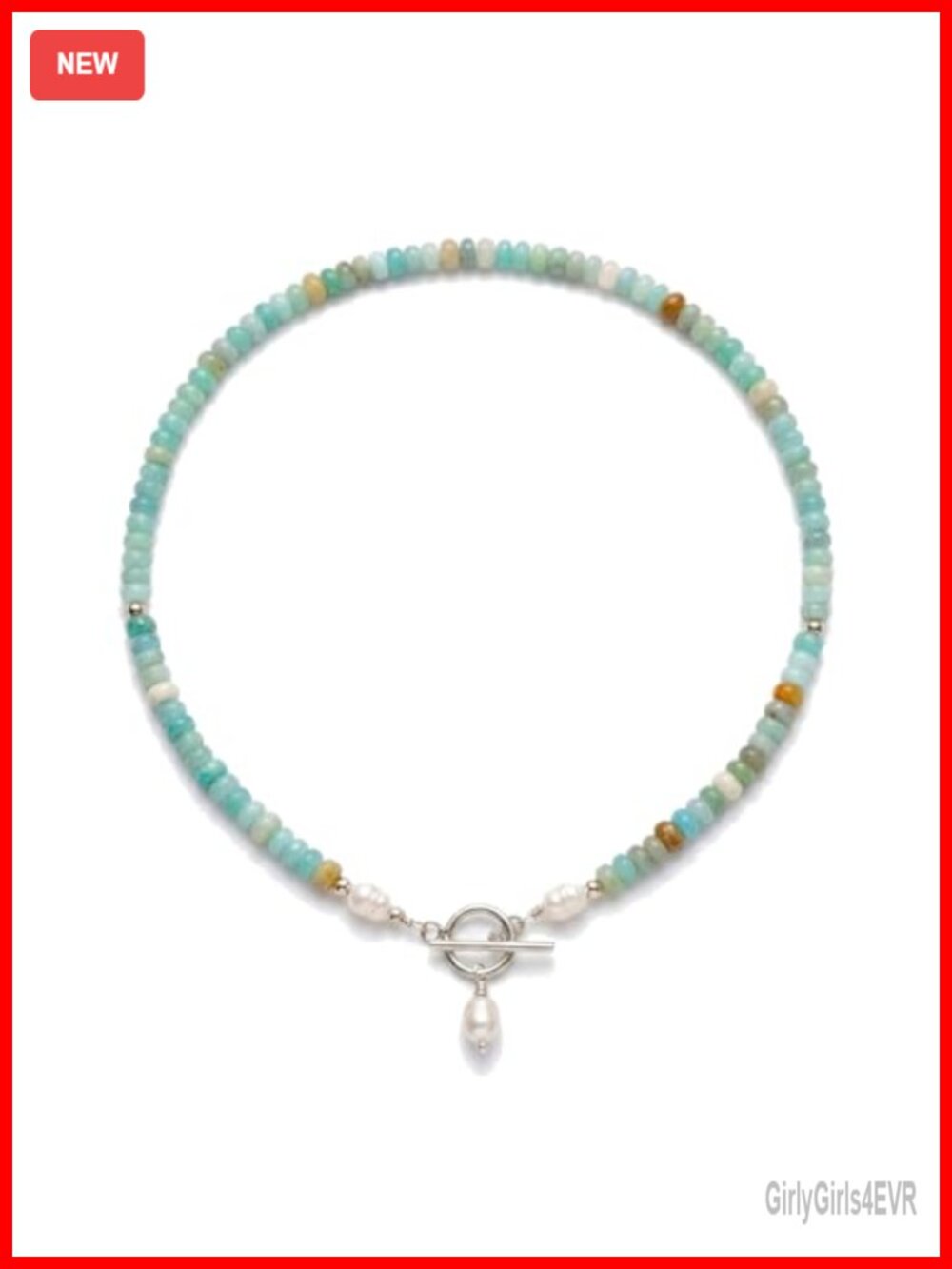 Bohemian Turquoise Beaded Choker Necklace Statement Pearl Buckle Link